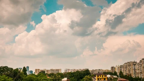 Stock Video Deep Clouds Over Residential Buildings Live Wallpaper For PC - Free Live Wallpaper
