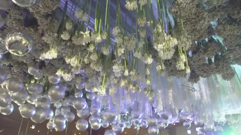 Stock Video Decorations On The Ceiling Of A Wedding Party Live Wallpaper For PC - Free Live Wallpaper