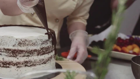 Stock Video Decorating A Cake With Chocolate Live Wallpaper For PC - Free Live Wallpaper