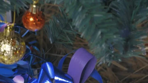 Stock Video Decorated Christmas Tree In Close Up Shot Live Wallpaper For PC - Free Live Wallpaper