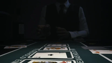Stock Video Dealer Picking Up Cards From A Gaming Table Live Wallpaper For PC - Free Live Wallpaper