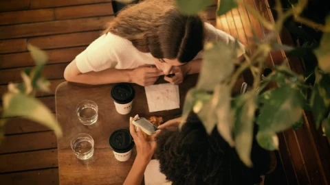 Stock Video Date Between Two Girl Friends In A Coffee Shop Live Wallpaper For PC - Free Live Wallpaper
