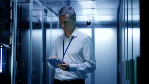 Stock Video Datacenter Engineer With A Tablet Live Wallpaper For PC - Free Live Wallpaper