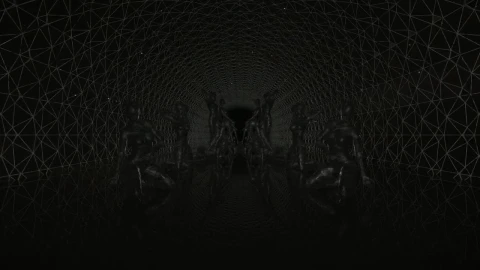 Stock Video Dark Tunnel With Statues Of Women In Different Poses Live Wallpaper For PC - Free Live Wallpaper