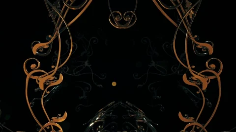 Stock Video Dark Tunnel With Golden Shapes In Rococo Style Live Wallpaper For PC - Free Live Wallpaper