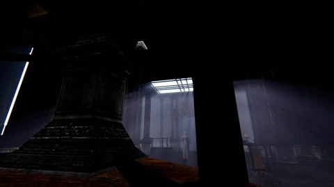 Stock Video Dark Religious Temple With A Woman And A Man In Live Wallpaper For PC - Free Live Wallpaper
