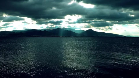 Stock Video Dark Landscape Of A Calm Sea And A Cloudy Sky Live Wallpaper For PC - Free Live Wallpaper