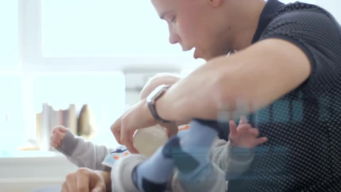 Stock Video Dad Feeding Baby With A Baby Bottle Live Wallpaper For PC - Free Live Wallpaper
