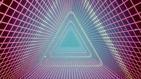 Stock Video Cyberpunk Style Led Triangular Tunnel Loop Video Live Wallpaper For PC - Free Live Wallpaper