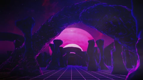 Stock Video Cyberpunk Alien Planet With Space View Live Wallpaper For PC - Free Live Wallpaper