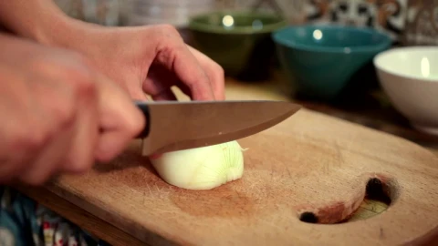 Stock Video Cutting Up An Onion For A Stew Live Wallpaper For PC - Free Live Wallpaper
