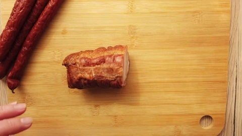 Stock Video Cutting Up A Smoked Sausage Live Wallpaper For PC - Free Live Wallpaper