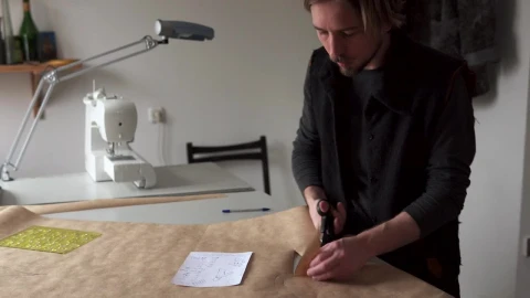Stock Video Cutting Out A Clothing Pattern Live Wallpaper For PC - Free Live Wallpaper