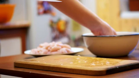 Stock Video Cutting Fresh Meat On A Board Close Up Live Wallpaper For PC - Free Live Wallpaper