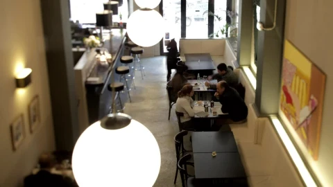 Stock Video Customers In A Minimalist Style Restaurant Live Wallpaper For PC - Free Live Wallpaper