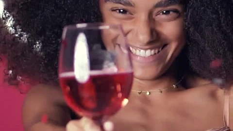 Stock Video Curly Haired Young Woman Toasting On Valentines Day Live Wallpaper For PC - Free Live Wallpaper