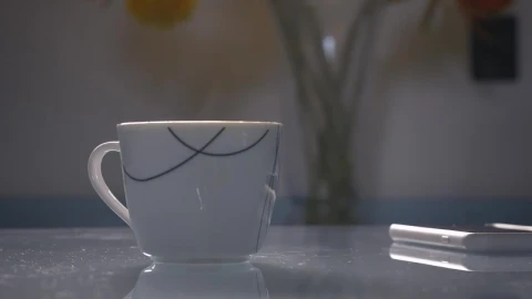 Stock Video Cup With Hot Morning Coffee In The Foreground Live Wallpaper For PC - Free Live Wallpaper