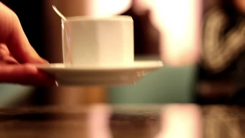 Stock Video Cup Of Coffee Delivered By A Waiter To A Diner Live Wallpaper For PC - Free Live Wallpaper