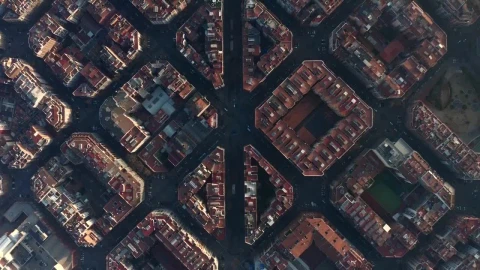 Stock Video Cuadras De Barcelona Top Aerial Afar Shot Live Wallpaper For PC - Free Live Wallpaper