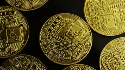 Stock Video Cryptocurrencies Rotating On A Black Surface Live Wallpaper For PC - Free Live Wallpaper