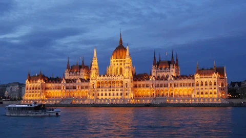 Stock Video Cruise Ships And Ferries And The Hungarian Parliament Live Wallpaper For PC - Free Live Wallpaper