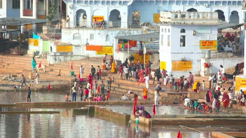 Stock Video Crowd By The River In Pushkar Lake Live Wallpaper For PC - Free Live Wallpaper
