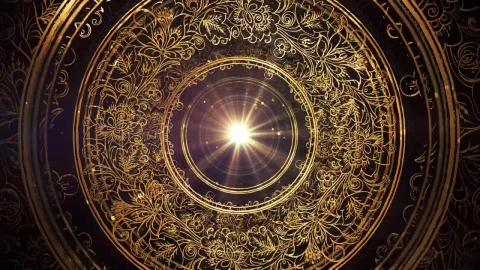 Stock Video Crossing Ornate Gold D Hoops Into A Light Live Wallpaper For PC - Free Live Wallpaper