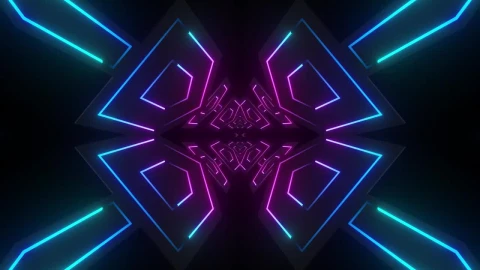 Stock Video Crossing A Passage Shields With Neon Light Lines Live Wallpaper For PC - Free Live Wallpaper