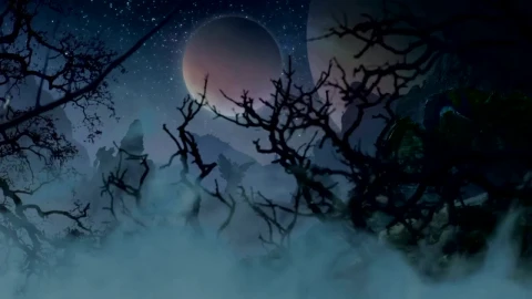 Stock Video Creepy Graveyard With View Of The Starry Sky Live Wallpaper For PC - Free Live Wallpaper