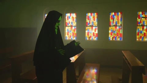 Stock Video Creepy Ghost Nun Inside A Church Live Wallpaper For PC - Free Live Wallpaper