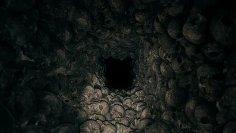 Stock Video Creepy Dark Cave Full Of Skulls Live Wallpaper For PC - Free Live Wallpaper