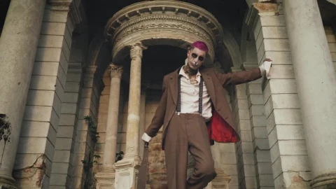 Stock Video Crazy Joker Standing Amongst Ruins Live Wallpaper For PC - Free Live Wallpaper