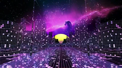 Stock Video Crazy Cyberpunk City In The Space Live Wallpaper For PC - Free Live Wallpaper