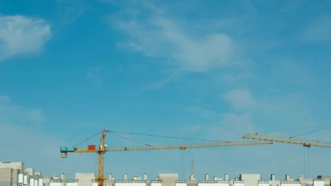 Stock Video Cranes Moving In A Construction Site Live Wallpaper For PC - Free Live Wallpaper