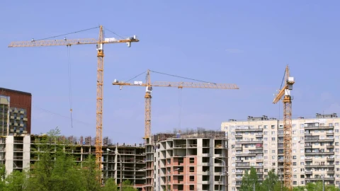 Stock Video Cranes At A Construction Site Live Wallpaper For PC - Free Live Wallpaper