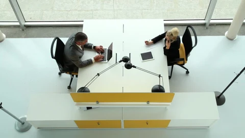 Stock Video Coworkers Working In The Office High View Live Wallpaper For PC - Free Live Wallpaper