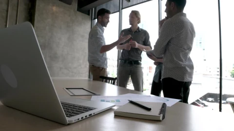 Stock Video Coworkers Standing By A Window Live Wallpaper For PC - Free Live Wallpaper