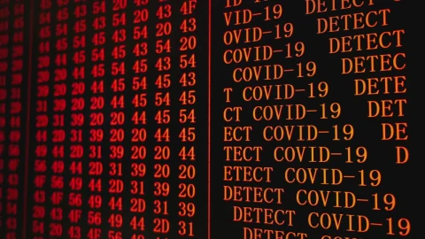 Stock Video Covid  Red Alert In Codes On The Screen Live Wallpaper For PC - Free Live Wallpaper
