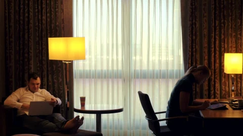 Stock Video Couple Working From A Hotel Room Live Wallpaper For PC - Free Live Wallpaper