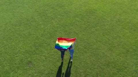 Stock Video Couple Walking With A Rainbow Flag Live Wallpaper For PC - Free Live Wallpaper