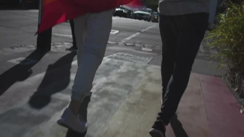 Stock Video Couple Walking In The Street Holding Hands Live Wallpaper For PC - Free Live Wallpaper