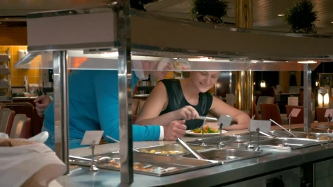 Stock Video Couple Selecting Food From A Buffet Live Wallpaper For PC - Free Live Wallpaper