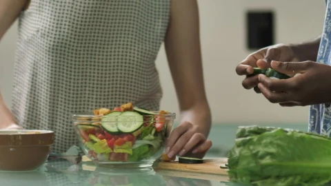 Stock Video Couple Preparing Salad In Kitchen Live Wallpaper For PC - Free Live Wallpaper