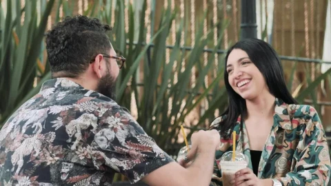 Stock Video Couple On A Date With Coffee Laughing Happy Live Wallpaper For PC - Free Live Wallpaper