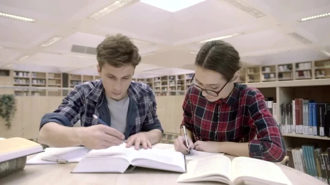 Stock Video Couple Of Students At The Library Live Wallpaper For PC - Free Live Wallpaper