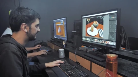 Stock Video Couple Of Men Working With Design Software Live Wallpaper For PC - Free Live Wallpaper