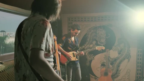 Stock Video Couple Of Men Playing Guitar Standing Live Wallpaper For PC - Free Live Wallpaper