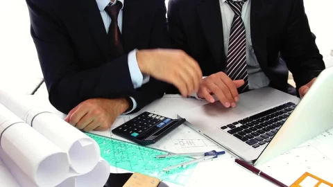 Stock Video Couple Of Architects Working On A Computer Live Wallpaper For PC - Free Live Wallpaper