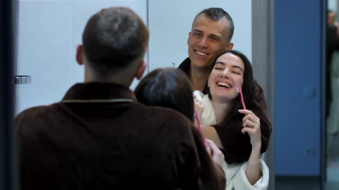 Stock Video Couple Laughing In The Bathroom Live Wallpaper For PC - Free Live Wallpaper