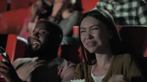 Stock Video Couple Laughing During A Comedy Film Live Wallpaper For PC - Free Live Wallpaper